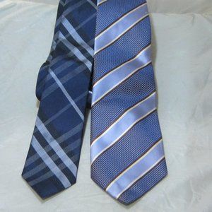 Mens Burberry Tie Blue Diagonally- this listing is for the tie on the LEFT